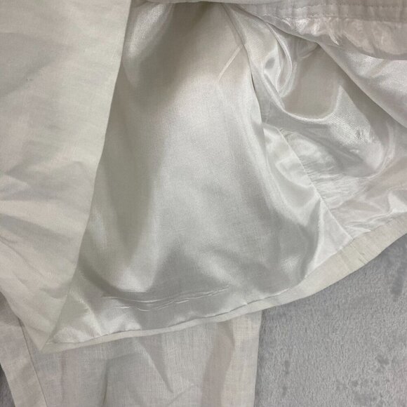 Sara Isabella 100% Linen Pants Blazer Set Small White Shirt Applique Cropped - Picture 7 of 15